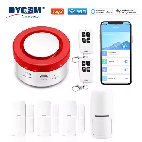 Tuya Smart WIFI Wireless Security Alarm System Alarm Kit Home Burglar Motion Door Sensor Compatible 