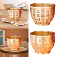 [xdnblun] Feng Shui Treasure Bowl 2.91 inch Tall Decorative Brass Retro Wealth Money Bowl for Housew