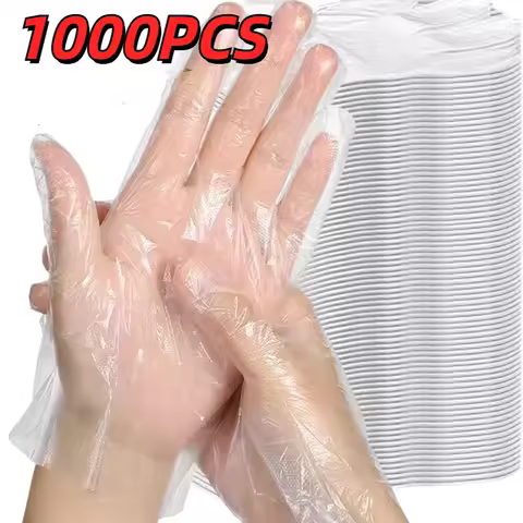 100/1000pcs Transparent Disposable Gloves Plastic Gloves Eco-friendly Cleaning Gloves For DIY Cookin
