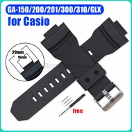 16mm Silicone Rubber Watch Strap for Casio G-shock GA-150 GA-200 GA-201 GA-300 GA-310 Replacement Bl