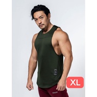 [台灣 AROO] 厚磅拼接訓練背心 墨綠-XL