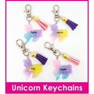 Unicorn Name Keychain / Customised Name Bag Tag / Christmas Gift Ideas / Xmas / Children Day Present