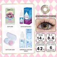 [COD]UYAAI 4 Item Paket kombinasi |1Pasang Softlens+60ml Air Pencuci Softlens+10ml Tetes Mata+Lensca