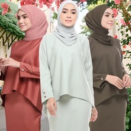 Baju Kurung Hitam/Navy/Lilac Baju Raya 2025 Ironless Baju Nikah Bridesmaid Perempuan Muslimah Plain 