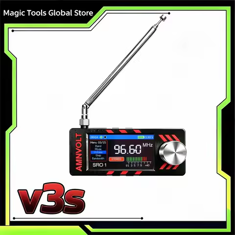 V3S AMNVOLT Mini SI4732 DSP Radio Receiver with Hi-Z, FM AM SSB LSB USB Mode, SI4732 DSP Chip