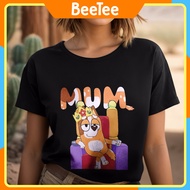 Oversize T-shirt with Bluey Cool Mom Club Bluey Mum 250 print