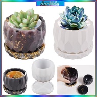 Dark Succulents Flower Pot Mold Round Vase Plaster Cement Molds  Holder Mould