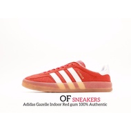 Adidas Gazelle Indoor Red white gum Shoes 100% Authentic