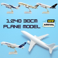 Koleksi Kapal Terbang Diecast 1:240 30cm Airbus A380 & Boeing B747 Airlines Resin Aircraft Model Wit