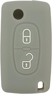 Key Case Compatible with Peugeot Citroen 2 Buttons Flip Remote Control - Silicone Protective Key Cas