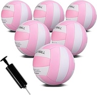 EVZOM 6 Pack Volleyballs Soft Beach Volleyball Official Size 5 for Outdoor/Indoor/Pool/Gym/Training 