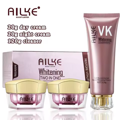 AILKE Brightening Day and Night Face Cream, Whitening, With Sodium Hyaluronate, Glycerol, Clean Skin