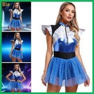 Space Cadet Costume Metallic Bodysuit Leotard Tutus Dress Space Alien Costume