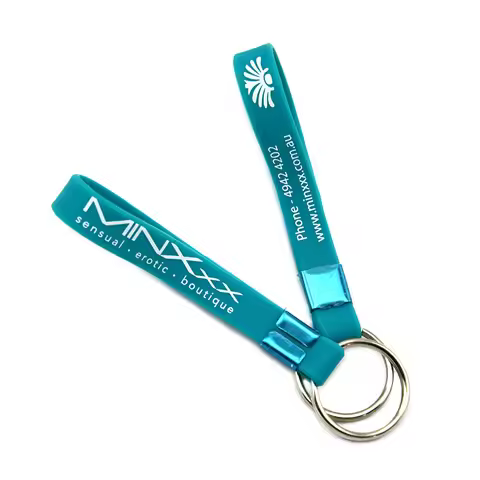 Custom Design Logo Silicone Wristband Keychain Engraved Logo Bracelets
