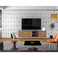 White and Grey Fiber Batik Motif Wallpaper 7m, to 8m Width 45cm