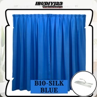 B10 Ready Made Curtain 100%Blackout Siap Jahit Langsir (Cangkuk/Hook) Langsir BLACKOUT Kain Tebal Warna Silk Blue