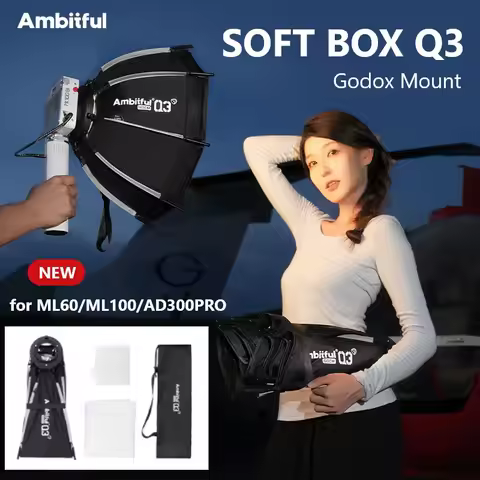 AMBITFUL Q3 Series 40/60cm Quick Release Standard SA-GD Ring Softbox For GODOX ML60 ML100 AD300PRO V