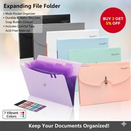 1Pc Expanding File Folder With 7 Pockets, Letter A4 Paper Accordion Document Organizer 10 "x 13""