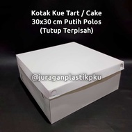 Tart Cake Box Plain White Cake Box with Separate Lid 30x30 cm | Birthday Tar Cake Box 30 x 30 TPS Pl