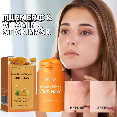 EELHOE Turmeric Mud Mask Stick, Deep Clean Pores, Remove Melanin, Adjust Water and Oil Balance