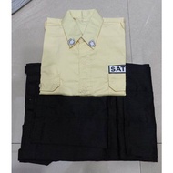 Satu setel Seragam satpam kuning terbaru 2024 pdh Kemeja lengan pendek security baju pdh