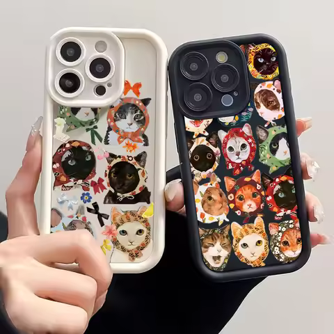 Colorful Cat Design Phone Case For Google Pixel 9 8 7 8A 7A Pro XL 4G 5G Soft Silicone TPU Back Cove