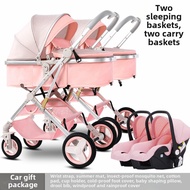 WEIJIA | Convertible Twin Stroller High View 4-in-1 Sit-Lie Down Lightweight