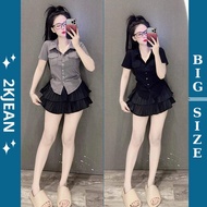 Women's T-shirt with collar style 2KJeans Bigsize 55kg-85kg, short-sleeved T-shirt made of cool elas