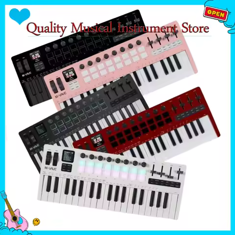 M-VAVE SMK-37 PRO 37-Key MIDI Controller Built-in Synthesizer Keyboard Digital With 8 Knobs 16 RGB P