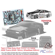 Team C Clear Body Shell TC316 1/10 Toyota AE86 Trueno (Width 190mm, WheelBase 258mm)