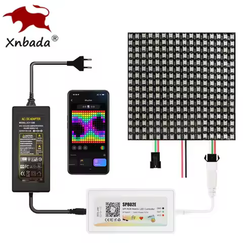 WS2812B WS2812 RGB LED Digital Flexible Individually Addressable Panel Light SP802E BT&WIFI LED Cont