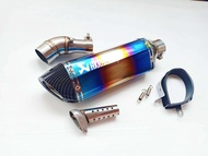 ชุดท่อสลิปออน R3(อาร์3)MT03(เอ็มที03) วัสดุแสตนเลสเกรด 304+ปลายท่อ AK14 นิ้วรุ้งปากเคฟล่า