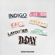 INDIGO TRANSPARENT STICKER | THE ASTRONAUT | D-DAY | JACK IN THE BOX | FACE FACE FACE | LAYOVER | GO