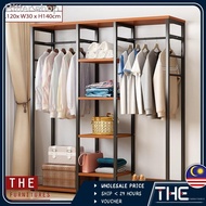 ✚THE Simply Cloth Wardrobe Cabinet Storage Modern Style MDF (L60/90/120 x W30 H140cm)