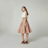 Tencel Wavy Skirt Decorated With Drawstring-TAKTAI