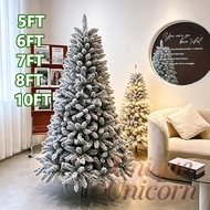 Snow Flocked Christmas Tree 6/7/8/10FT Artificial High Quality Xmas Decor Snow Tree With Metal Stand