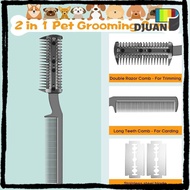 DUOJUAN Dogs Razor Comb, Durable Safe Pet Razor Comb, Cleaning Brush Universal Dog Grooming Comb
