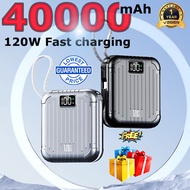 40000mAh Power bank With Type c cable fast charging powerbank iphone LED display Portable charger