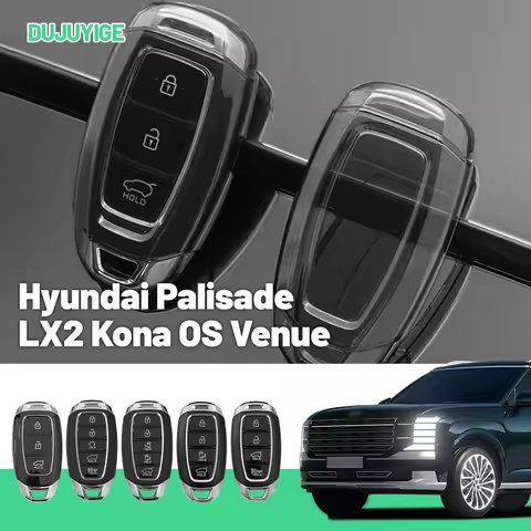 Clear TPU Car Key Case For Hyundai Palisade LX2 Kona OS Venue QX QX1 Accent Key Fob Cover Protector 