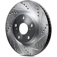 R1 Concepts Brake Rotor Drilled and Slotted Silver Rear Left 2016-2023 MERCEDES-BENZ GLC250 (SOUTH A