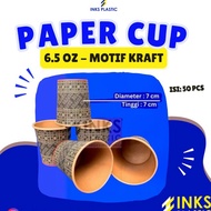 PAPER CUP 6.5 OZ BROWN KRAFT MOTIF 6.5OZ PAPER CUP