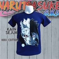 Naruto/ Sasuke Japanese Anime T-shirt Kain Sejuk Streetwear Printed Baju Lelaki Design Graphic Tee