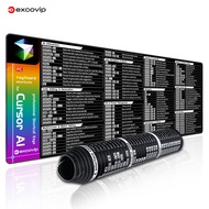 for Cursor Ai shortcut keys mouse pad English large mat stitched edge soft comfort non-slip Desktop 