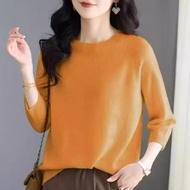 ((Optional Two Pieces 33.9 Yuan) Medi Fashion 51123 Spring Autumn Knitted Round Neck Warm Pullover S