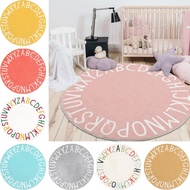 Round Kids Play Rug Alphabet Nursery Area Rug Extra Soft Crawling Play Mat for Children Toddlers Bed