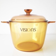 American Corning Crystal Color Visions Cookware Pot 3.5L Saucepan Set VS-3.5 Amber Glass Pot Stew Pot Soup Pot Authentic
