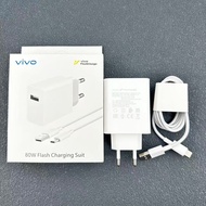 Original Vivo 80W FlashCharge Fast Charger EU Plug USB Type-C Cable Full Set With Retail Box For viv