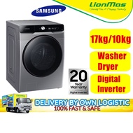 Samsung 17/10kg Inverter Washer Dryer Combo WD17T6300GP/SP Front Load Washing Machine - Mesin Basuh 