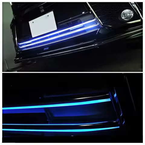 2pcs Blue Led Illuminated Front Bumper Grill Trim Car Styling Cover Accessories For Toyota Alphard 3