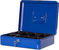 MAUL Steel Cash Box 4 | Lockable | Coin Insert Removable | 30 x 25 x 8.7 cm | Cash Till with 2 Keys 